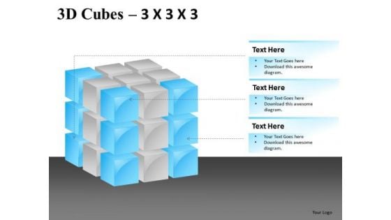 Show Factors Components 3d Cube 3x3x3 PowerPoint Slides And Ppt Diagram Templates