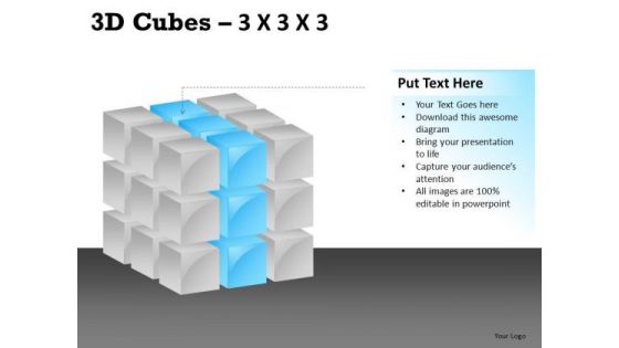 Show Layers 3d Cube 3x3x3 PowerPoint Slides And Ppt Diagram Templates