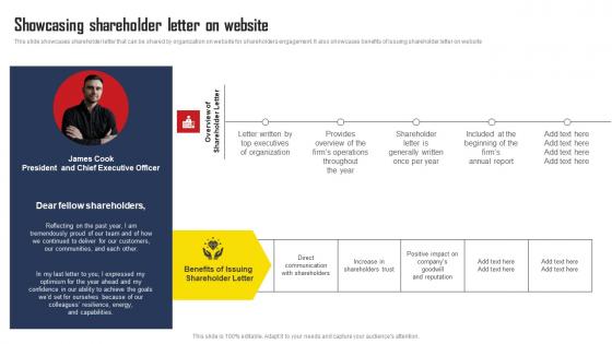 Showcasing Shareholder Letter On Website Comprehensive Strategic Plan Brochure Pdf