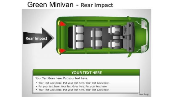 Side Green Minivan Top View PowerPoint Slides And Ppt Diagrams Templates
