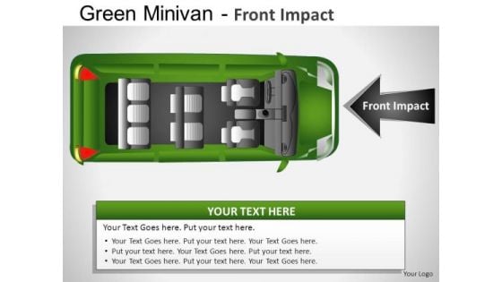 Sideview Green Minivan Top View PowerPoint Slides And Ppt Diagrams Templates