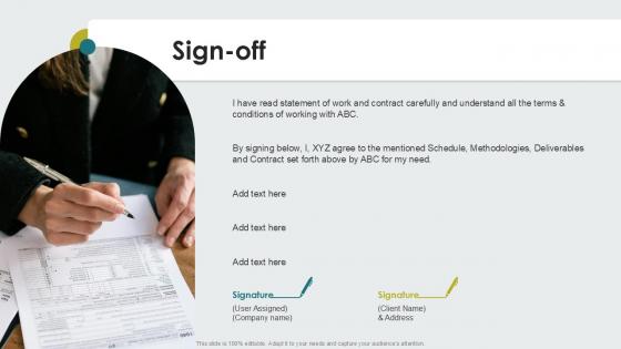 Sign Off PPT Template SS Sign Off PPT Template SS