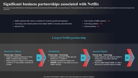 Significant Business Partnerships Associated With Netflix Enhancing Online Visibility Diagrams Pdf