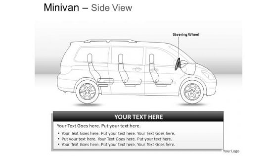 Signs Green Minivan Side View PowerPoint Slides And Ppt Diagrams Templates