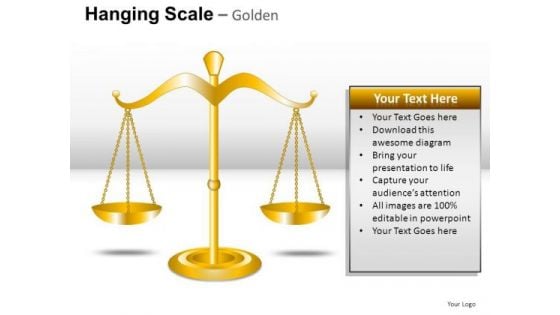 Signs Hanging Scale Golden PowerPoint Slides And Ppt Diagrams Templates