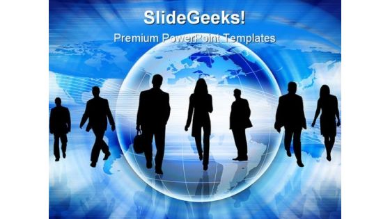 Silhouettes Of People Globe PowerPoint Themes And PowerPoint Slides 0211