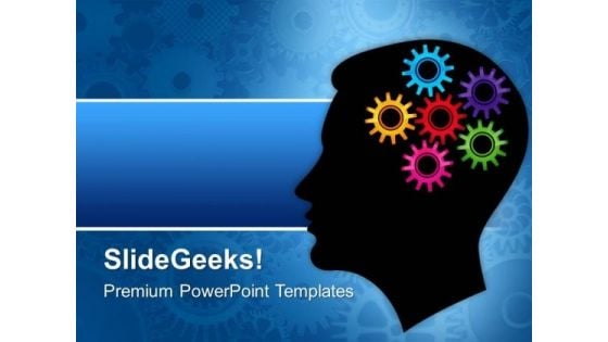 Silhouettes With Thought Gears Industrial PowerPoint Templates And PowerPoint Themes 0312