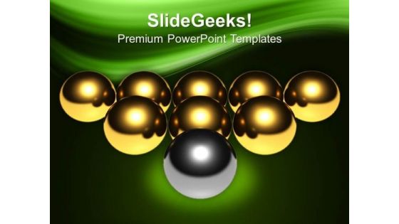 Silver Ball Infront Of Golden Leadership PowerPoint Templates Ppt Backgrounds For Slides 0213