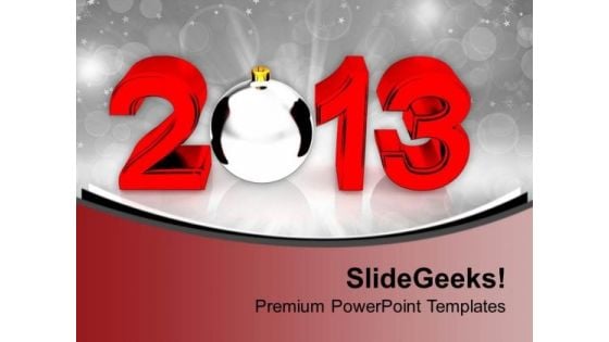 Silver Ball New Year PowerPoint Templates Ppt Backgrounds For Slides 0113