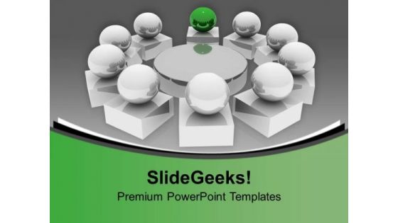 Silver Balls Around Circle Green Leader PowerPoint Templates Ppt Backgrounds For Slides 0213 Silver Balls Around Circle Green Leader PowerPoint Templates Ppt Backgrounds For Slides 0213