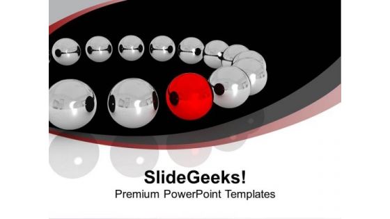 Silver Balls With Red Leader Teamwork PowerPoint Templates Ppt Backgrounds For Slides 0113 Silver Balls With Red Leader Teamwork PowerPoint Templates Ppt Backgrounds For Slides 0113