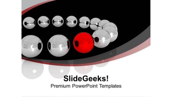 Silver Balls With Red Leader Teamwork PowerPoint Templates Ppt Backgrounds For Slides 0113