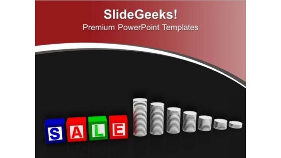 Silver Coins For Sale As Stack Business PowerPoint Templates Ppt Backgrounds For Slides 0413