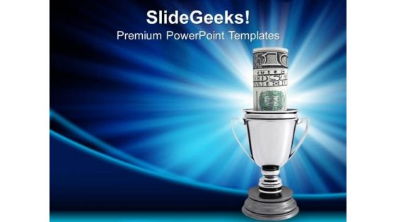 Silver Cup Of The Winner Competition PowerPoint Templates And PowerPoint Themes 1012