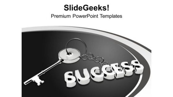 Silver Key With Success On Business PowerPoint Templates Ppt Backgrounds For Slides 0213