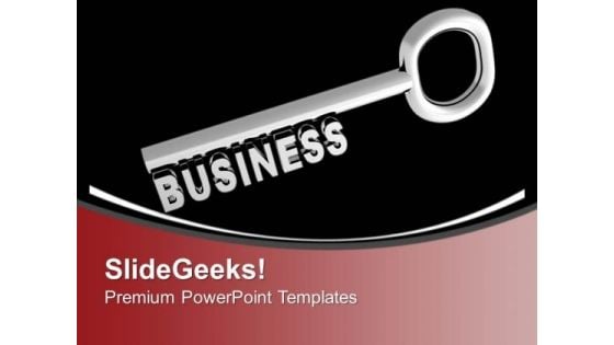 Silver Key With Word Business PowerPoint Templates Ppt Backgrounds For Slides 0413