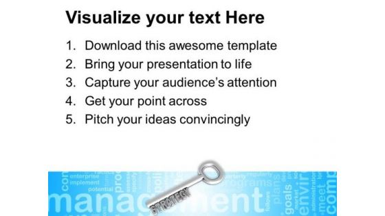 Silver Key With Word Strategy Business PowerPoint Templates And PowerPoint Themes 1012