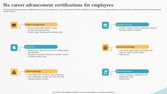 Six Career Advancement Certifications For Employees Structure Pdf