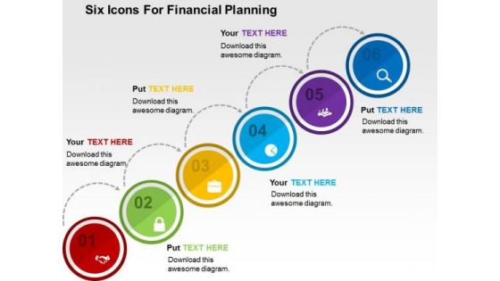 Six Icons For Financial Planning PowerPoint Template