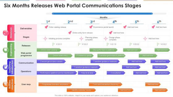 Six Months Releases Web Portal Communications Stages Program Timeline