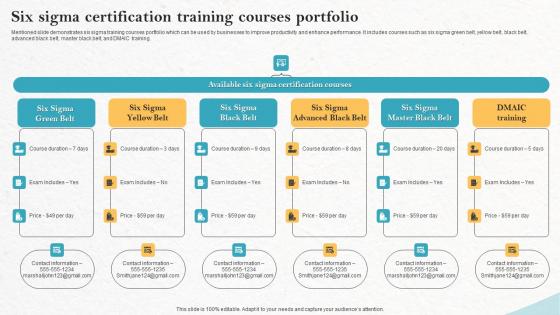 Six Sigma Certification Training Courses Portfolio Sample Pdf