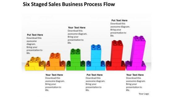 Six Staged Sales Business Process Flow Ppt Sample Of Plan Outline PowerPoint Slides