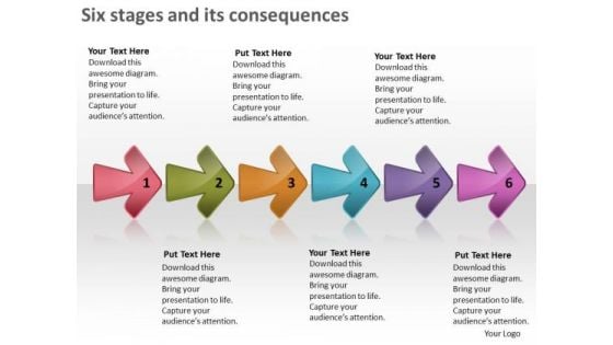 Six Stages And Its Consequences Create Flowchart PowerPoint Slides