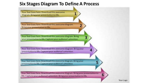 Six Stages Diagram To Define Process Free Templates For Business Plans PowerPoint