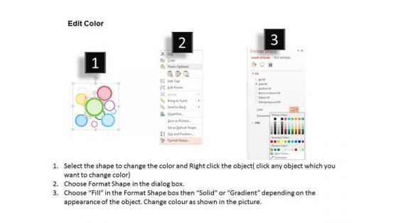 Six Text Circles With Icons PowerPoint Templates