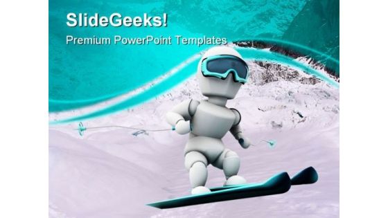 Skiing People PowerPoint Templates And PowerPoint Backgrounds 0411