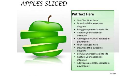 Slices Of An Apple Fruit PowerPoint Templates And Ppt Slides