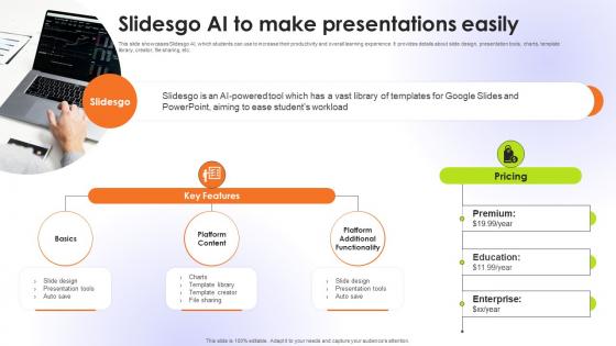 Slidesgo AI To Make Presentations Easily Educational Transformation Through AI SS V Slidesgo AI To Make Presentations Easily Educational Transformation Through AI SS V