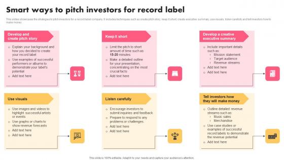Smart Ways To Pitch Investors Music Industry Marketing Plan To Enhance Brand Image Information Pdf