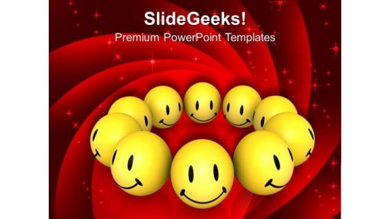 Smiley Balls For Happiness Theme PowerPoint Templates Ppt Backgrounds For Slides 0413