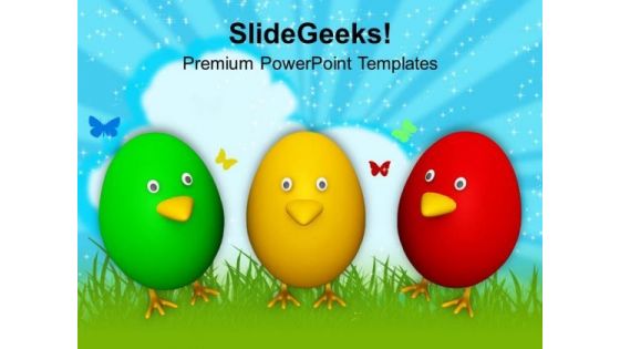 Smiley Easter Eggs For Wishes PowerPoint Templates Ppt Backgrounds For Slides 0313