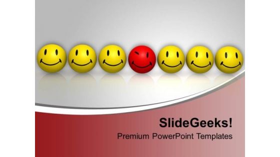 Smiley Emoticons Bedifferent Concept PowerPoint Templates Ppt Backgrounds For Slides 0313