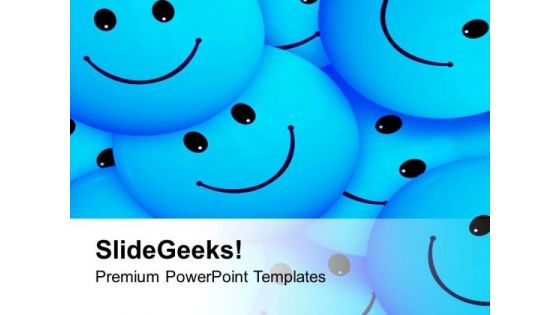 Smiley Face Background For Happiness Theme PowerPoint Templates Ppt Backgrounds For Slides 0613