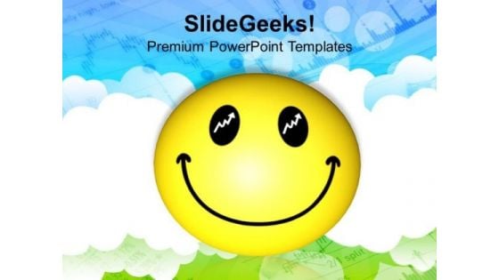 Smiley Face Over Cloudy Background PowerPoint Templates Ppt Backgrounds For Slides 0213