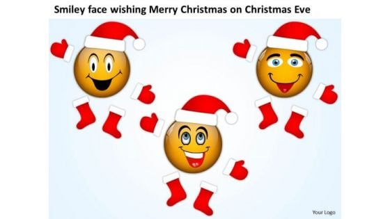 Smiley Face Wishing Merry Christmas On Eve Circuit Design PowerPoint Templates