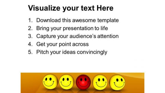 Smiley Team With Leader PowerPoint Templates And PowerPoint Themes 1012
