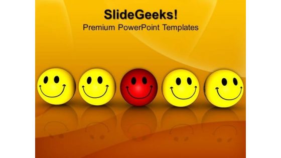 Smiley Team With Leader PowerPoint Templates And PowerPoint Themes 1012