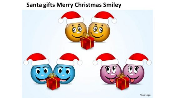 Smileys Having Santa Gifts On Merry Christmas Eve PowerPoint Slides