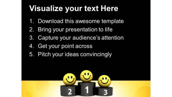 Smileys On Podium Success PowerPoint Templates And PowerPoint Themes 1012