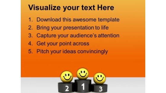 Smileys On The Podium Symbol Success PowerPoint Templates And PowerPoint Themes 1112
