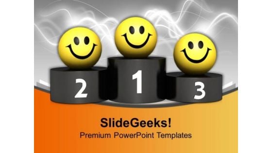 Smileys On The Podium Symbol Success PowerPoint Templates And PowerPoint Themes 1112