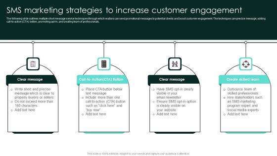 SMS Marketing Strategies To Increase Customer Engagement Strategic Real Estate Brochure Pdf