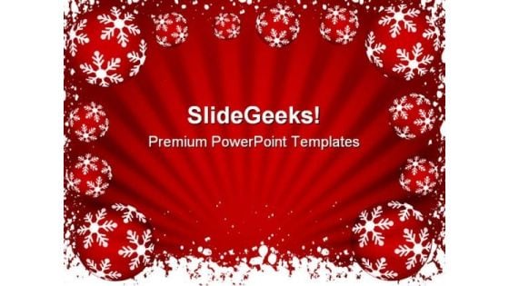 Snow Flakes Christmas PowerPoint Template 0610