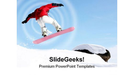 Snowboarder Jumping Sports PowerPoint Templates And PowerPoint Backgrounds 0711