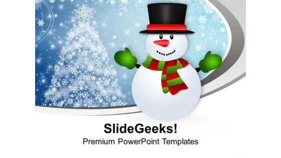 Snowman Cartoon Character X-max PowerPoint Templates Ppt Backgrounds For Slides 0113