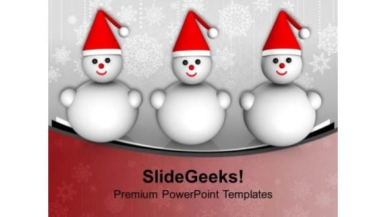 Snowman Christmas Cartoon Character PowerPoint Templates Ppt Backgrounds For Slides 0113